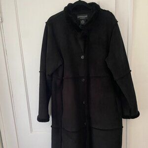 Centigrade Outerwear Faux-Suede Oversized Coat